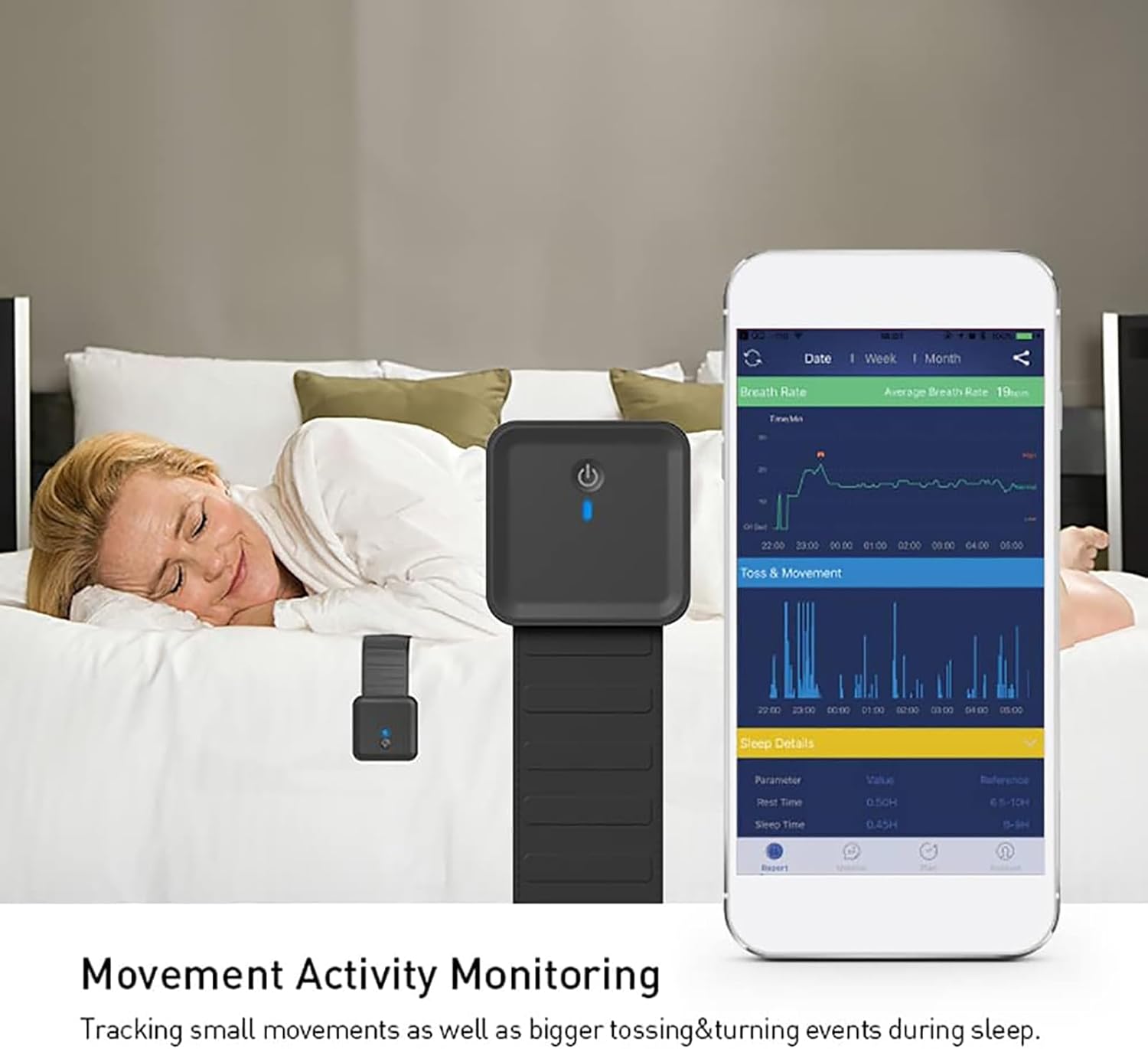 Smart Sleep Analyzer Non-Contact Under Mattress Tracker