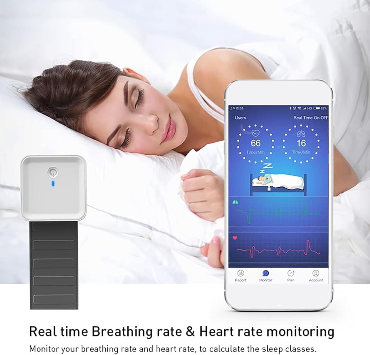 Smart Sleep Analyzer Non-Contact Under Mattress Tracker