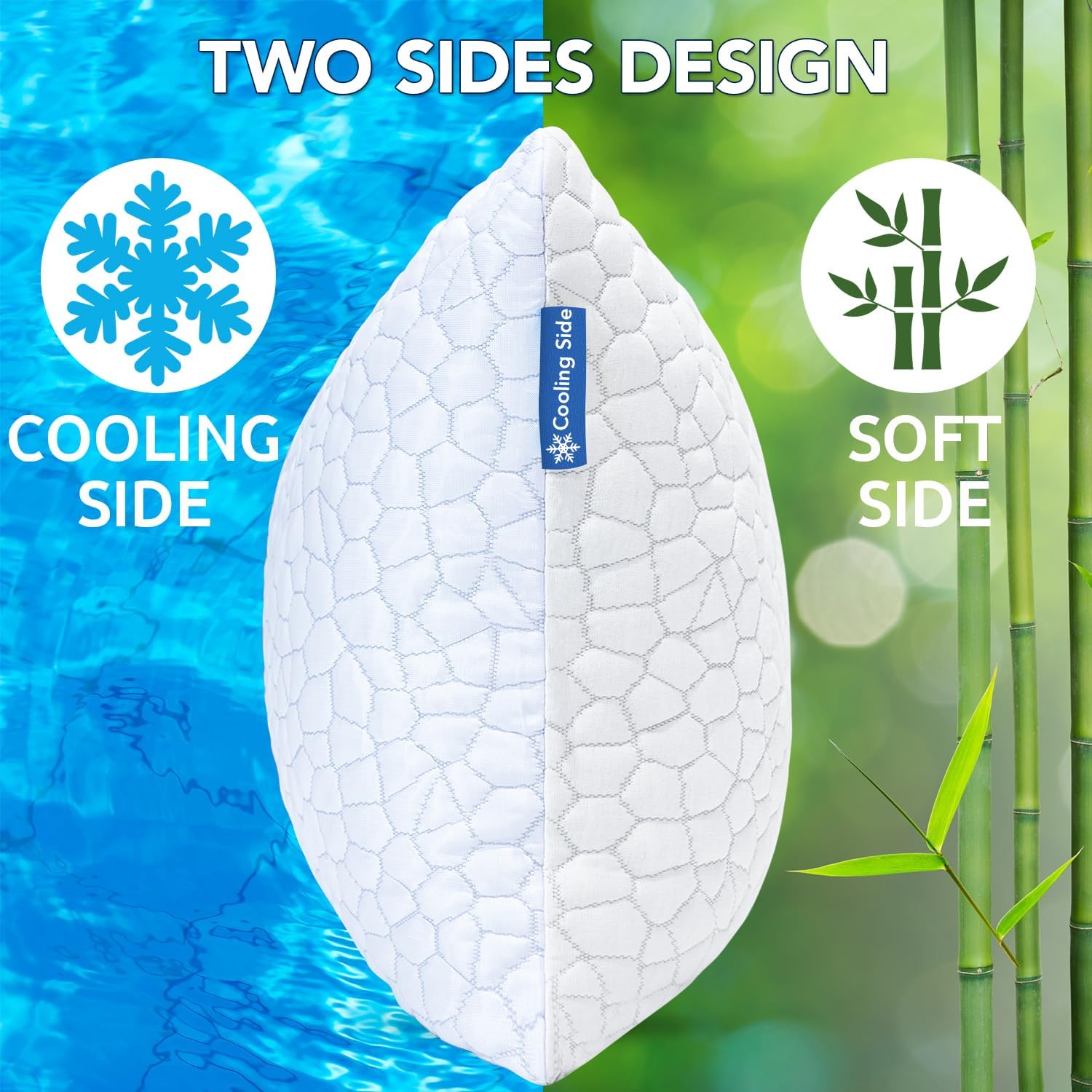 Cooling Gel Memory Foam Pillows Queen Size, Set of 2