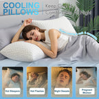 Cooling Gel Memory Foam Pillows Queen Size, Set of 2
