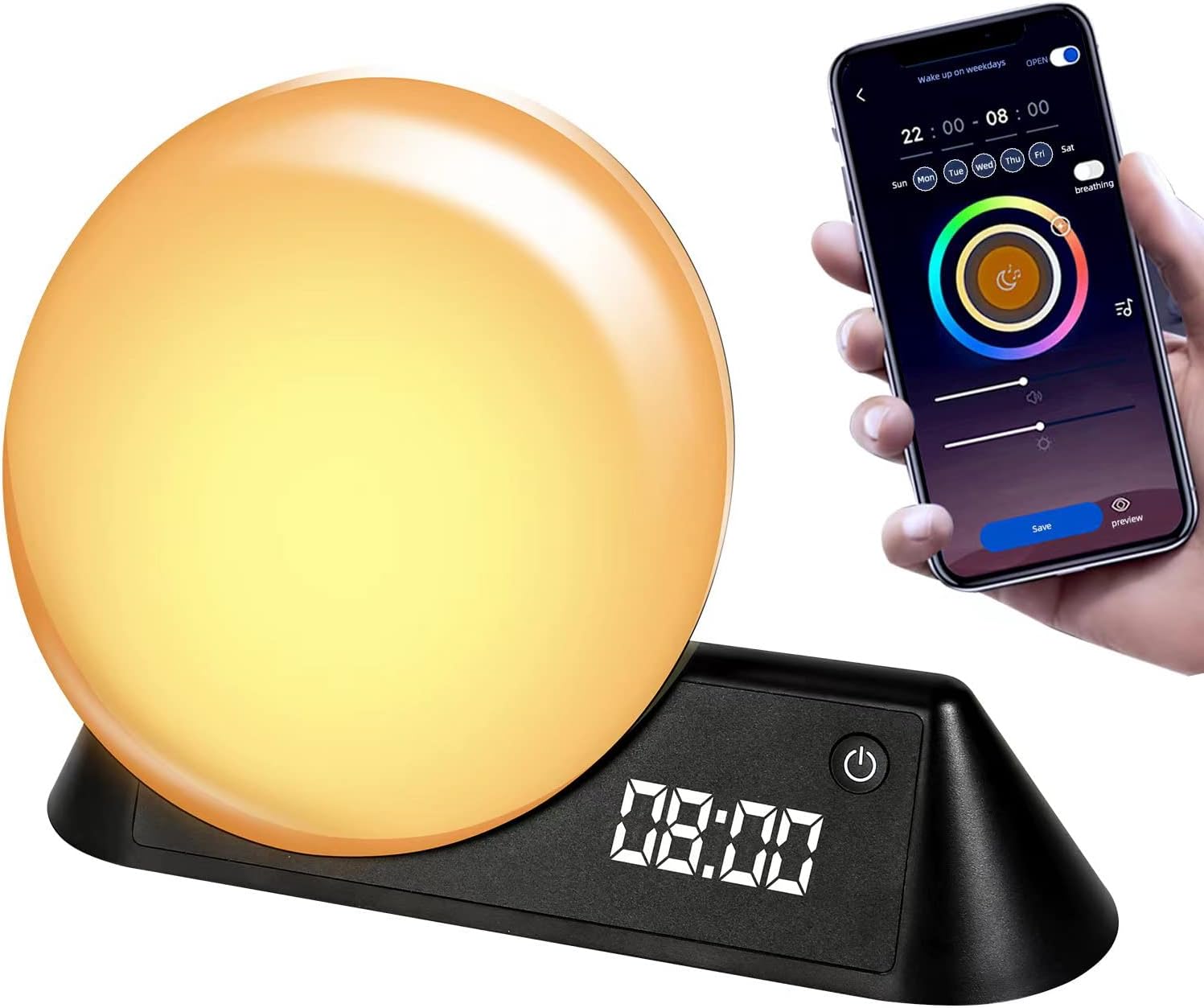 Smart Sunrise Alarm Clock with Wake-Up Light