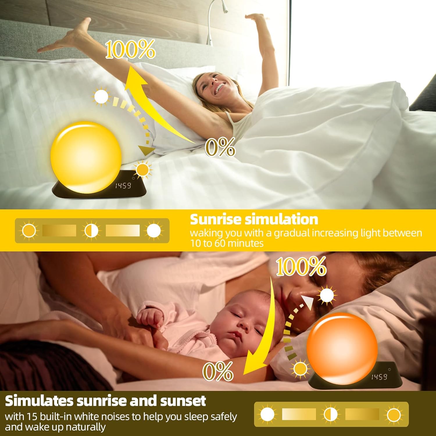 Smart Sunrise Alarm Clock with Wake-Up Light