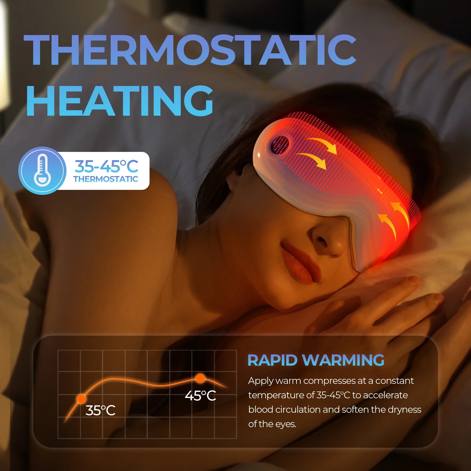 Heated Eye Massager with Vibration & Air Compression