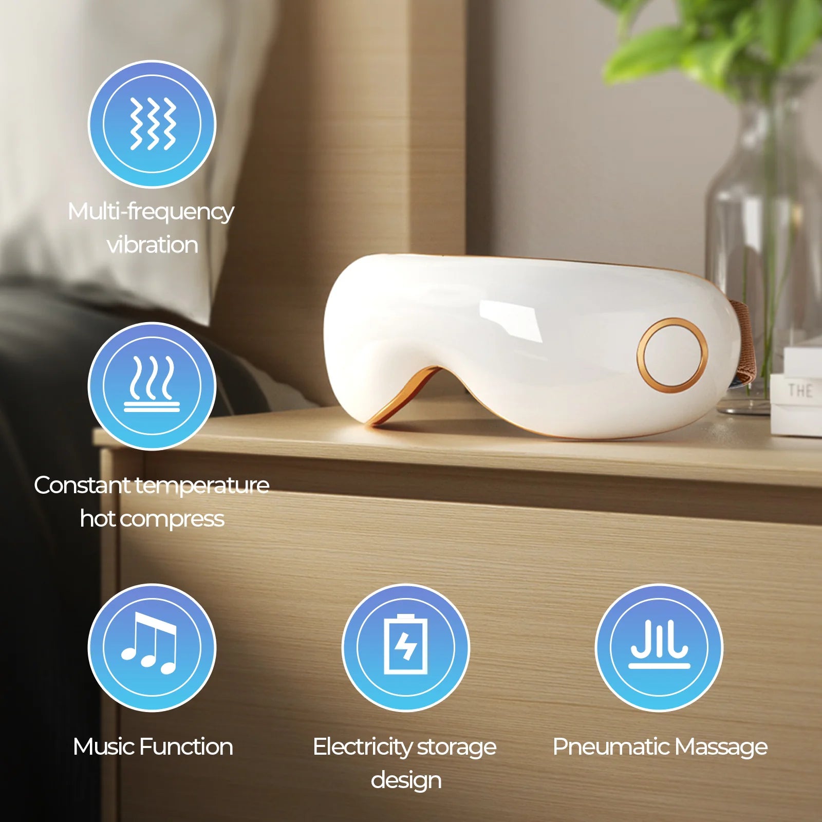 Heated Eye Massager with Vibration & Air Compression